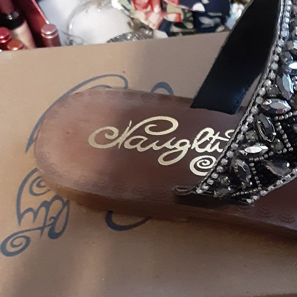 NAUGHTY MONKEY LOVING U BLACK SANDALS BLING - Picture 7 of 7